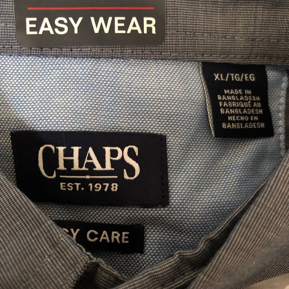 CHAPS Mens Shirt Long Sleeve Easy Care Size XL American Flag Design New - Picture 4 of 8